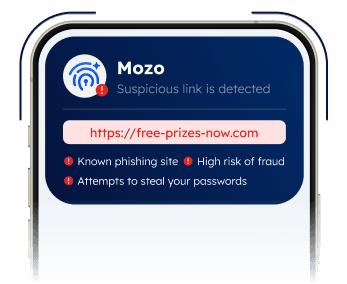Mozo alert: suspicious link is detected